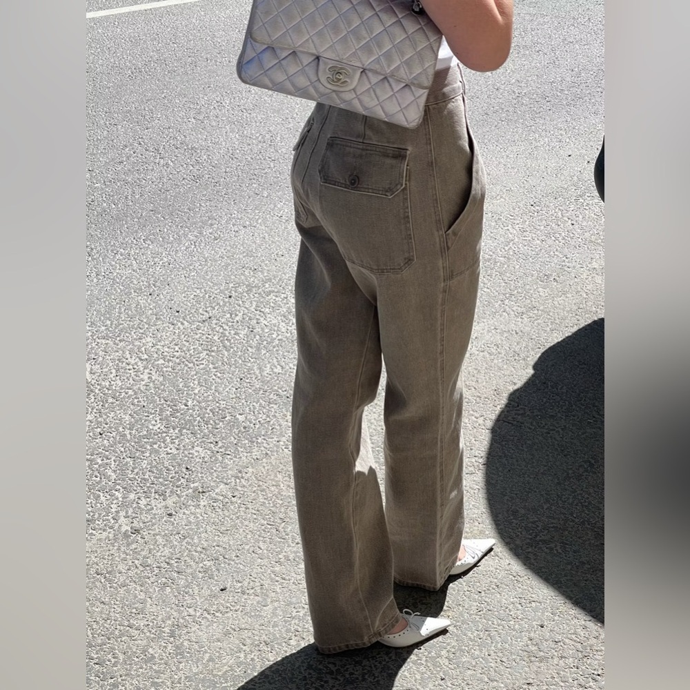 Djerf Avenue Straight-Leg Utility Pants in Taupe - Picture 10 of 14